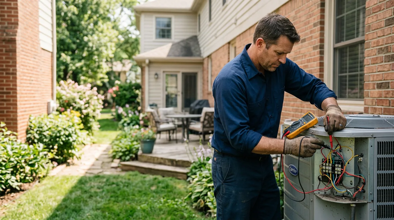 HVAC technician working near Canton, OK
